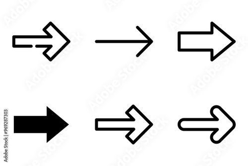 arrow, right icon symbol vector template collection