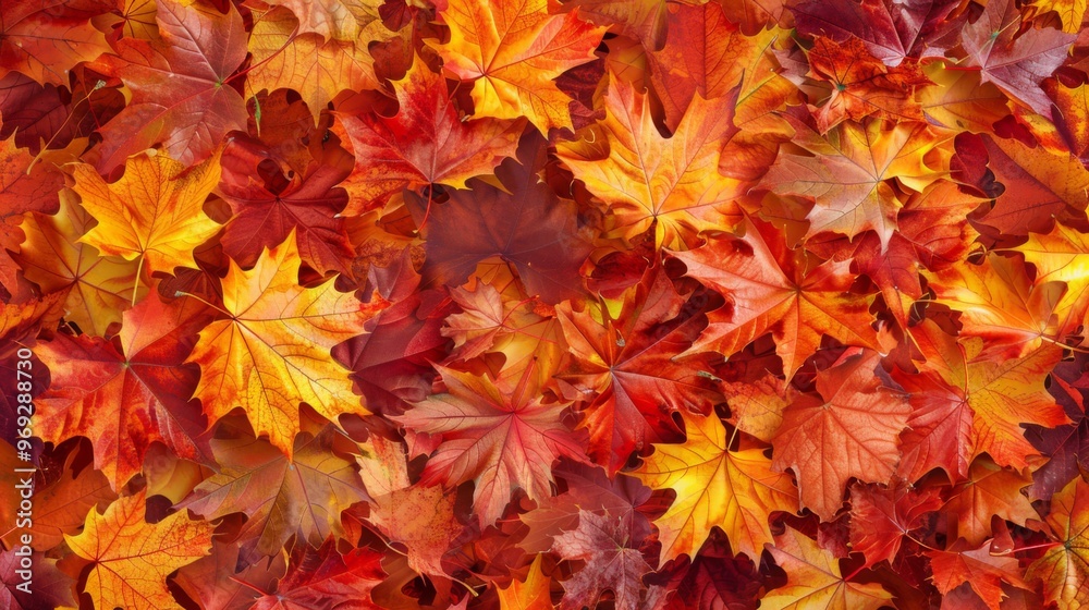 Autumn leaves pattern background top view Autumn leaves pattern background top view