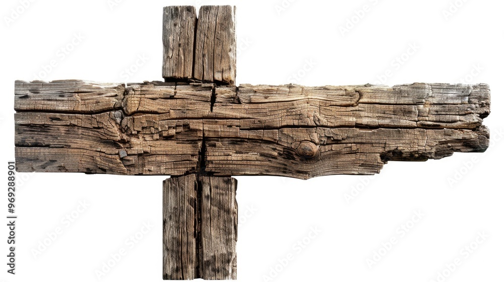 A simple wooden cross against a clean white background A simple wooden cross against a clean white background