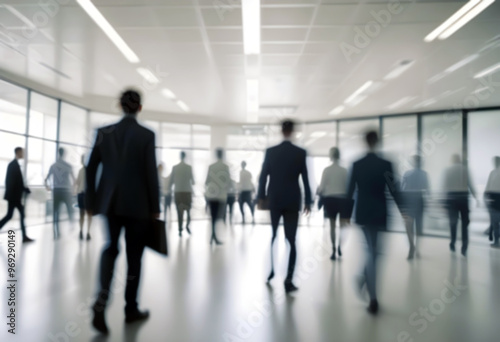 blurred Silhouette of business people in office, meeting room, building, lobby. blurred background. concept. 