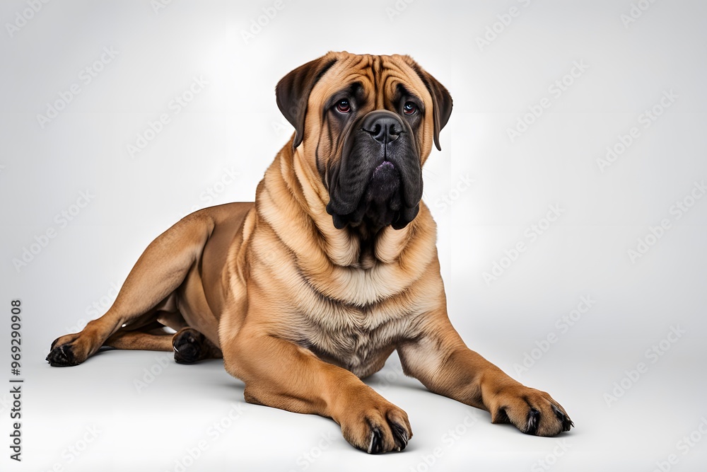 Bullmastiff dog on white background, Ai Generated Bullmastiff dog on white background, Ai Generated