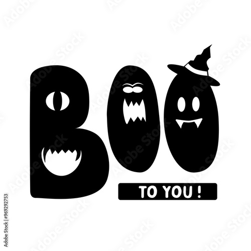 Halloween lettering svg file boo sign
