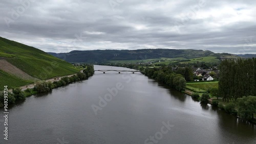 Wallpaper Mural Aerial view of a scenic Mosel river valley in Germany. Torontodigital.ca