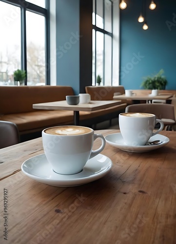 Wallpaper Mural Latte Art in a Cozy Café Atmosphere Torontodigital.ca