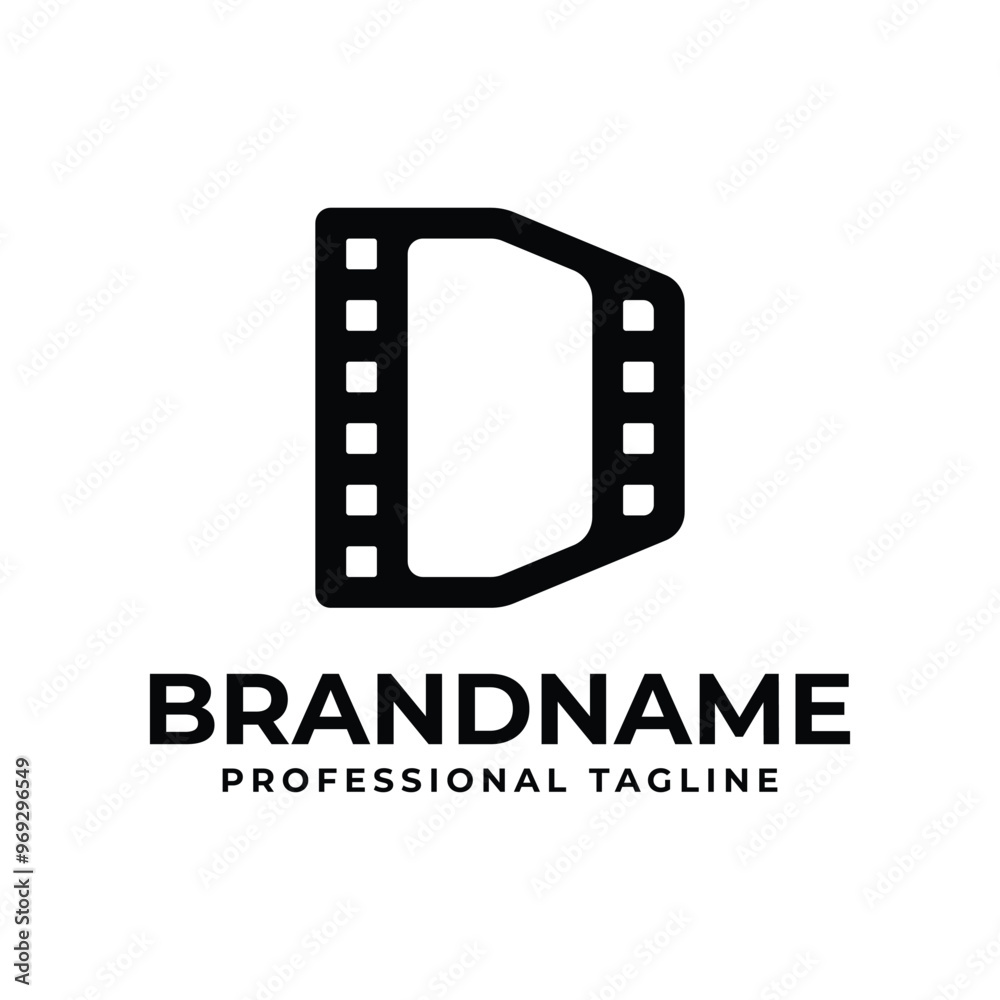 Letter D Film Logo, Perfect for Movie or Cinema Production Studios Letter D Film Logo, Perfect for Movie or Cinema Production Studios