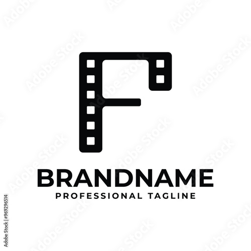 Letter F Film Logo, Perfect for Movie or Cinema Production Studios