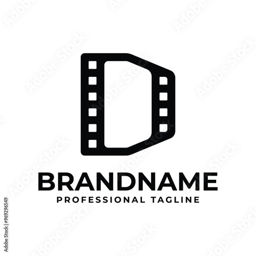 Letter D Film Logo, Perfect for Movie or Cinema Production Studios