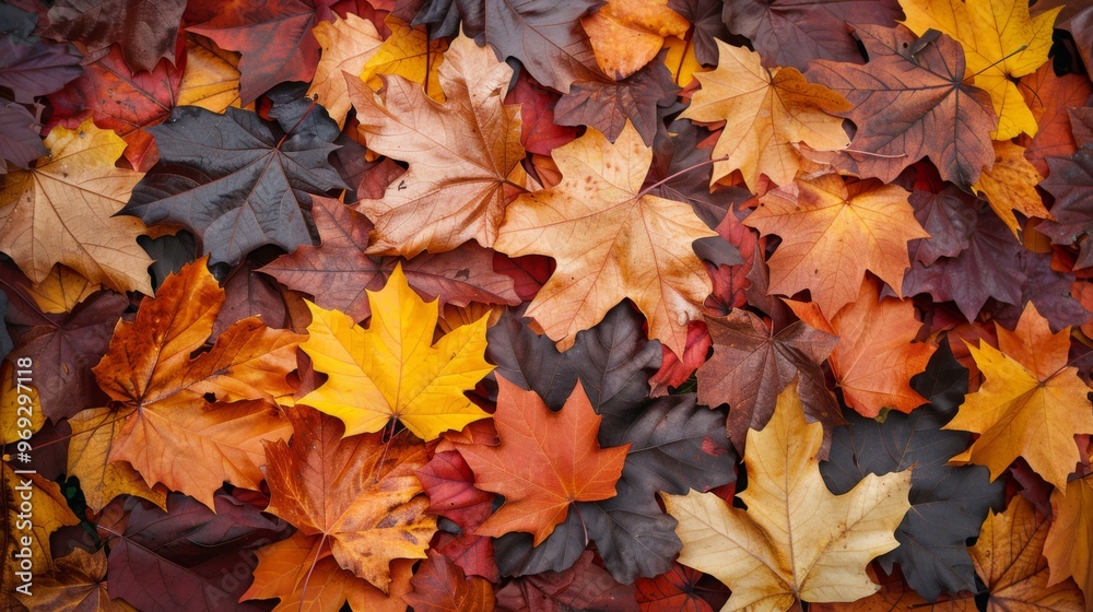 Autumn leaves pattern background top view Autumn leaves pattern background top view