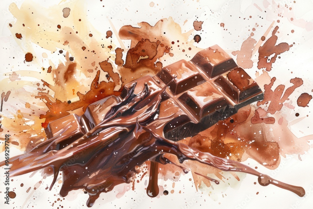 Fototapeta premium A piece of chocolate sitting on a table