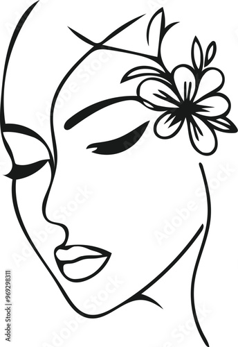 Beauty women line art luxury creative flower beauty skin care minimalist logo design