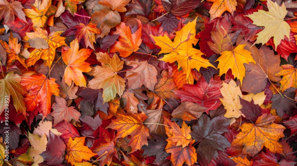 Autumn leaves pattern background top view Autumn leaves pattern background top view