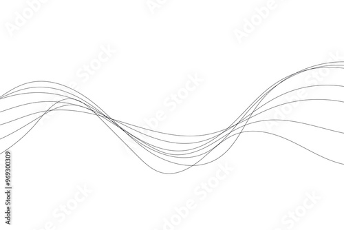 Line art abstract vector illustration. Wavy lines.