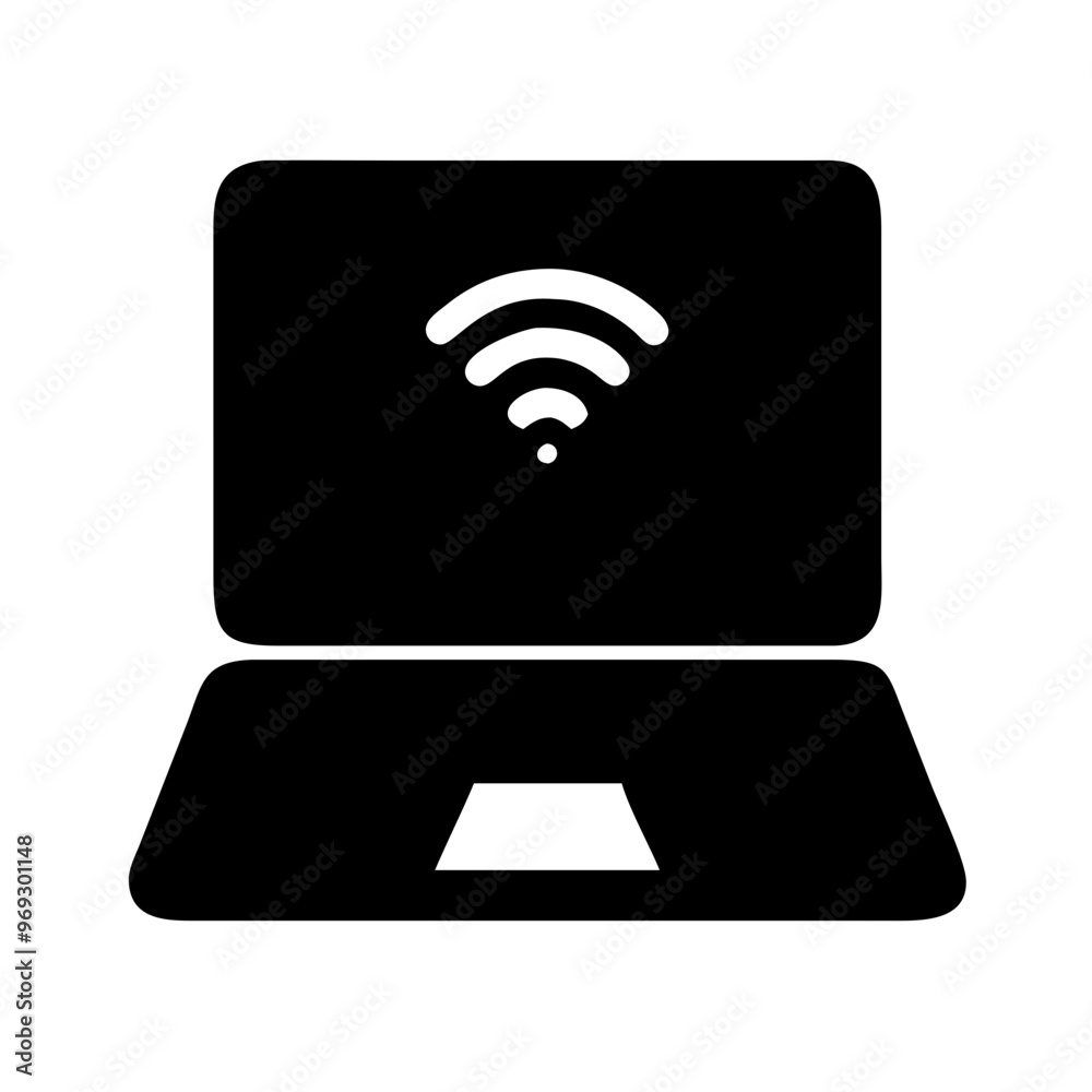 A clean and modern vector icon of a laptop, designed with simplicity and clarity in mind. This icon features a stylized representation of an open laptop with a minimalist design, making it ideal for a A clean and modern vector icon of a laptop, designed with simplicity and clarity in mind. This icon features a stylized representation of an open laptop with a minimalist design, making it ideal for a