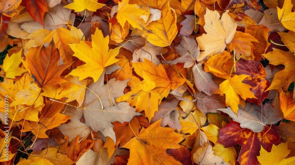 Autumn leaves pattern background top view Autumn leaves pattern background top view