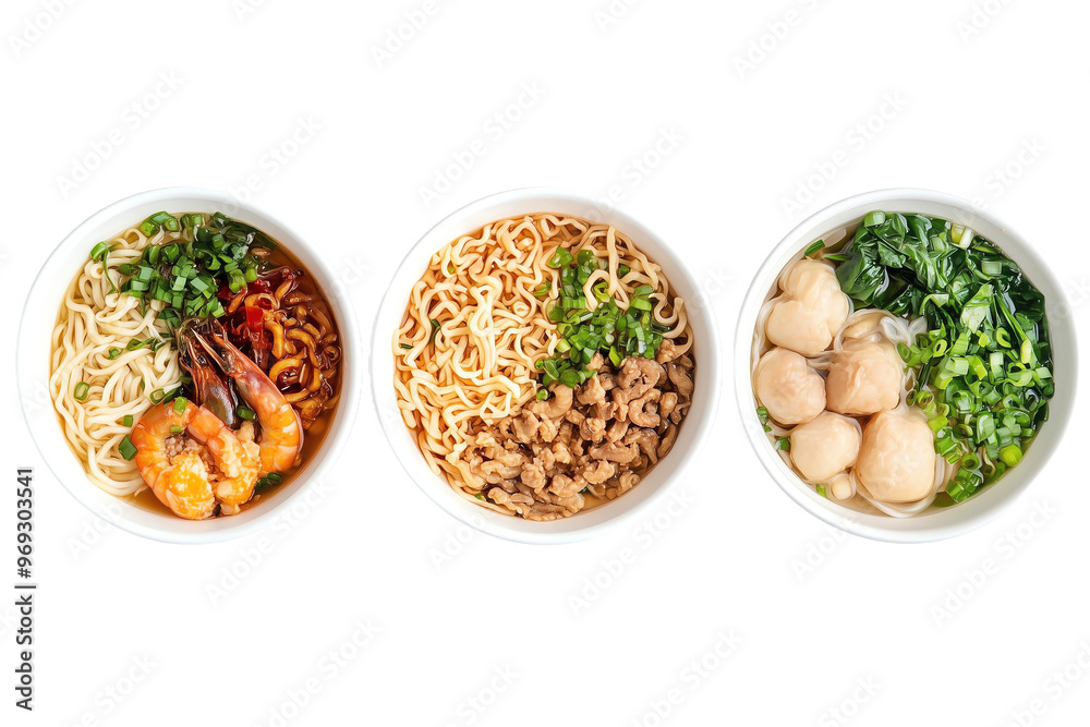 Ramen différents, plat japonais avec nouilles, riz, curry, crevettes, boeuf, poulet et légumes, fond transparent, PNG Ramen différents, plat japonais avec nouilles, riz, curry, crevettes, boeuf, poulet et légumes, fond transparent, PNG