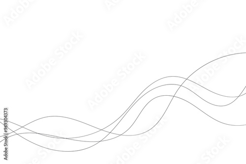 Line art abstract vector illustration. Wavy lines.