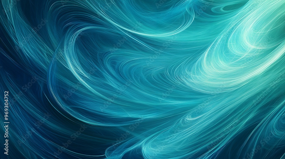 Flowing lines in varying shades of blue and green forming a soothing abstract background. Flowing lines in varying shades of blue and green forming a soothing abstract background.