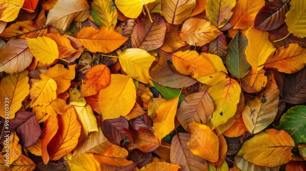 Autumn leaves pattern background top view Autumn leaves pattern background top view