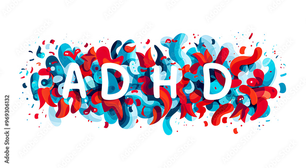 Obraz premium Vector illustration of ADHD isolated on white background. Psychology concept.