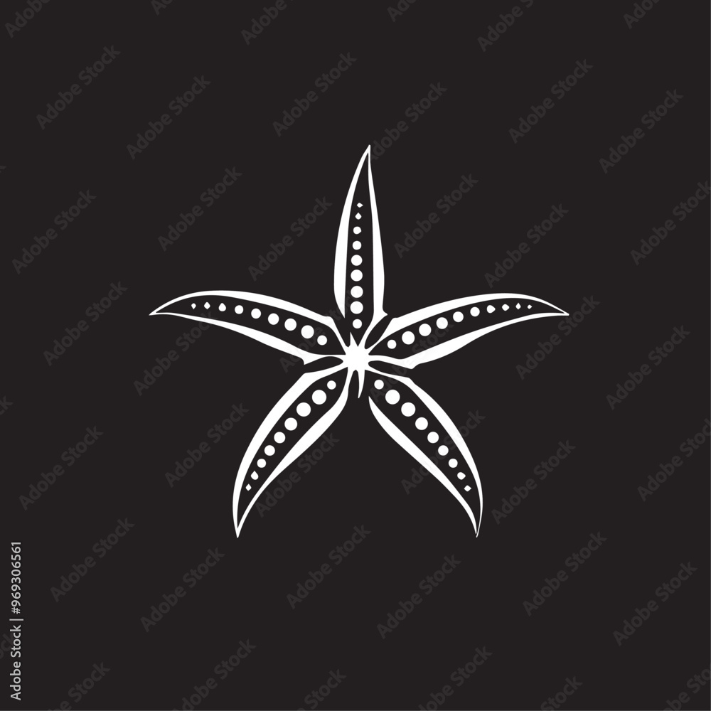 Obraz premium Starfish in cartoon, doodle style . Image for t-shirt, web, mobile apps and ui. Isolated 2d vector illustration in logo, icon, sketch style, Eps 10, black and white. AI Generative