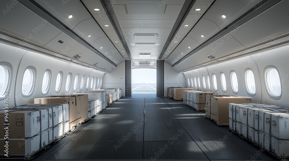 Obraz premium Cargo Plane Interior.