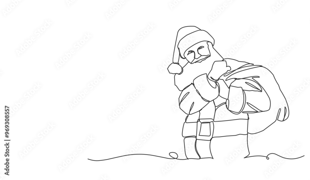 Santa Claus Christmas Mascot in line art Santa Claus Christmas Mascot in line art