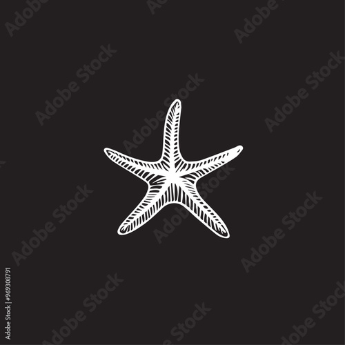 Starfish in cartoon, doodle style . Image for t-shirt, web, mobile apps and ui. Isolated 2d vector illustration in logo, icon, sketch style, Eps 10, black and white. AI Generative