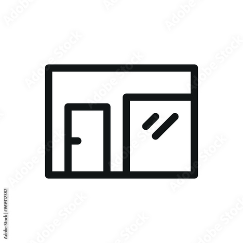 Outdoor sauna building isolated icon, modern outdoor sauna vector icon with editable stroke