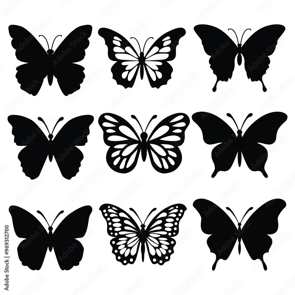 Butterfly Insect Silhouette Vector Illustration Butterfly Insect Silhouette Vector Illustration