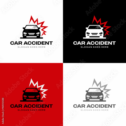 car accident vector logo
