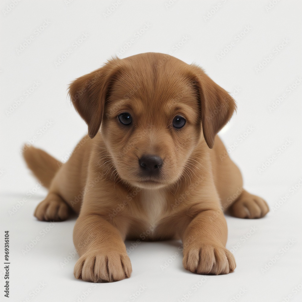 cute Adorable Puppy Sitting on white background cute Adorable Puppy Sitting on white background
