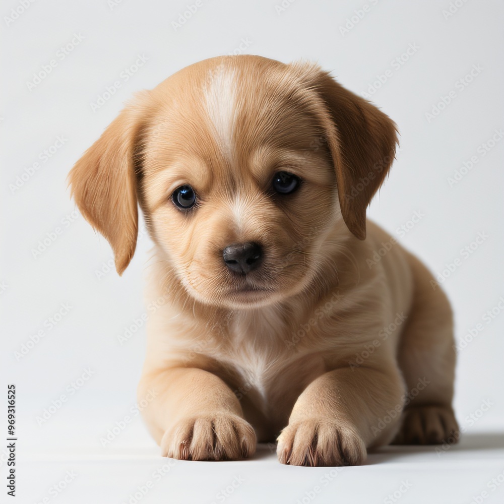 cute Adorable Puppy Sitting on white background cute Adorable Puppy Sitting on white background