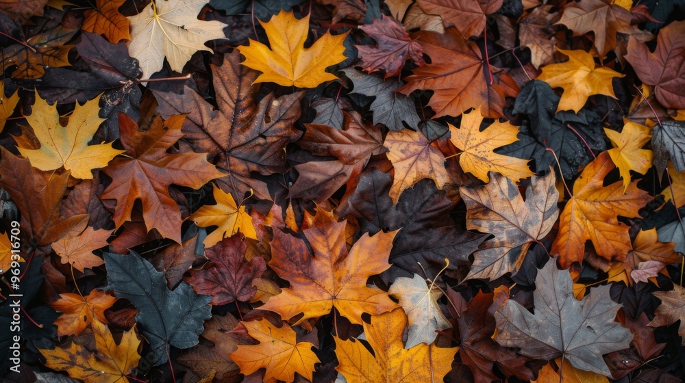 Autumn leaves pattern background top view Autumn leaves pattern background top view
