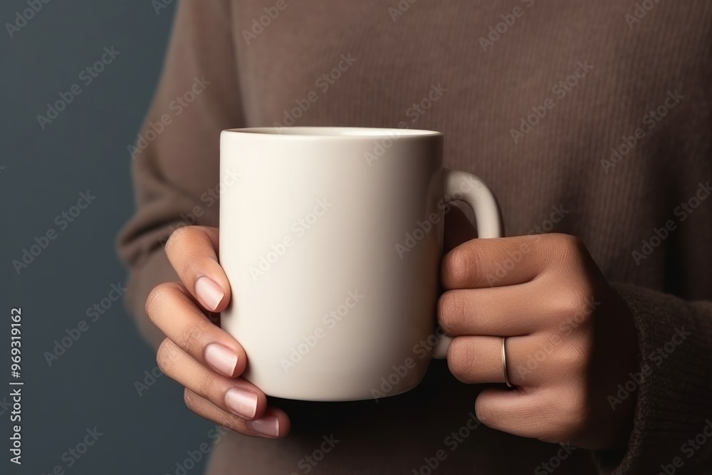Person holding mug beverage coffee drink. Person holding mug beverage coffee drink.
