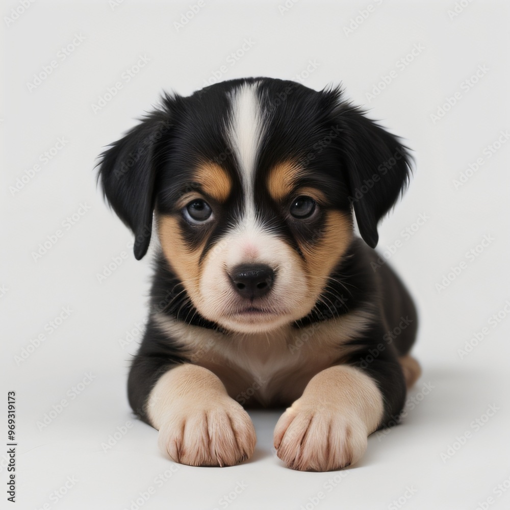 cute Adorable Puppy Sitting on white background cute Adorable Puppy Sitting on white background