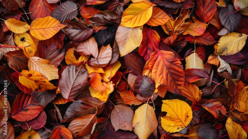 Autumn leaves pattern background top view Autumn leaves pattern background top view