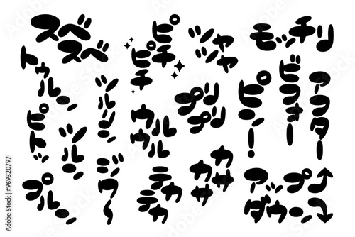 美容・肌・スキンケアに関する擬音語、オノマトペの手描き文字素材セット