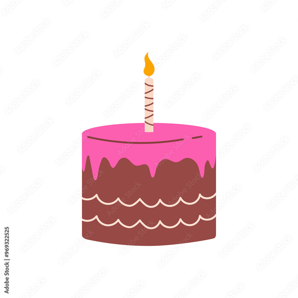 Birthday cake with candles, decorated with cream. Sweet dessert for Bday Holiday party celebration. Birthday cake with candles, decorated with cream. Sweet dessert for Bday Holiday party celebration.