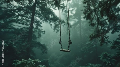 swing in a very dense forest.4k