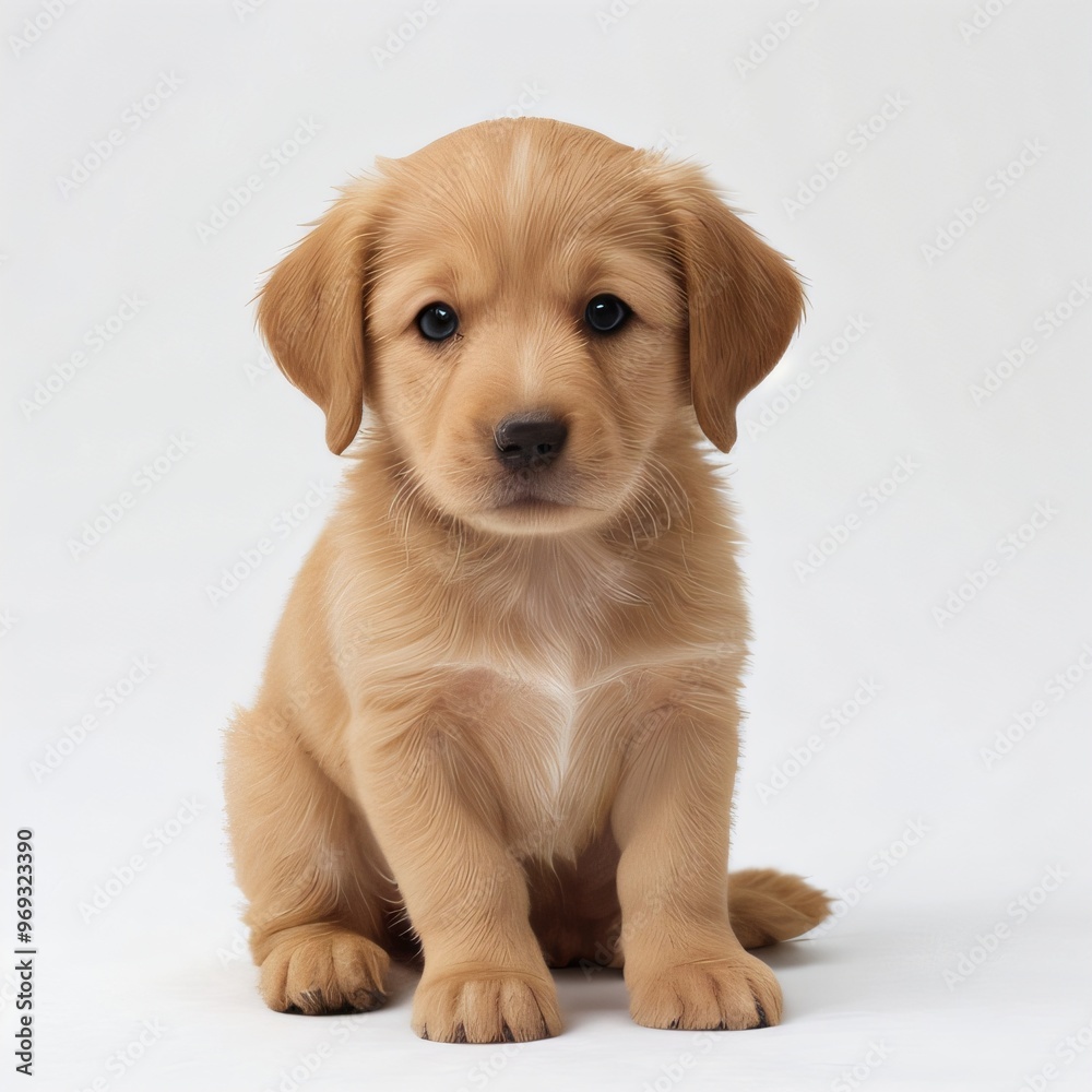 cute Adorable Puppy Sitting on white background cute Adorable Puppy Sitting on white background