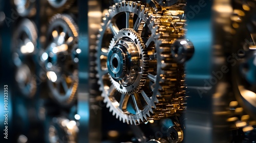 Wallpaper Mural The clocks pendulum swings back and forth representing the constant movement and transformation of particles. Torontodigital.ca