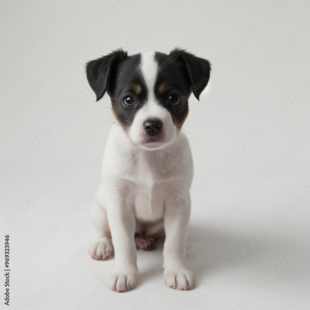 cute Adorable Puppy Sitting on white background cute Adorable Puppy Sitting on white background