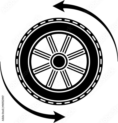 Tire rotation illustration vector