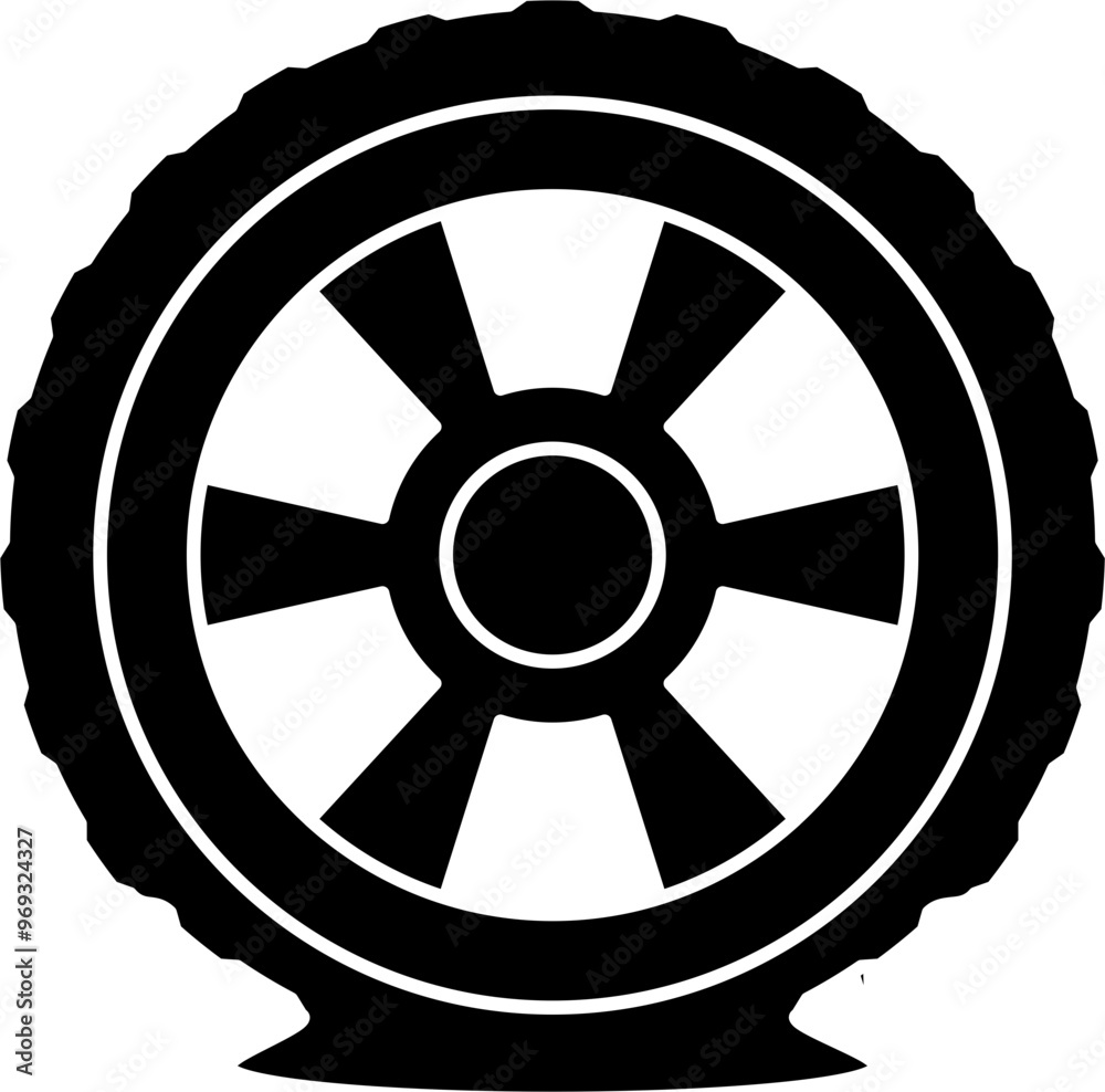 Obraz premium Flat tire illustration vector