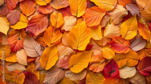 Autumn leaves pattern background top view