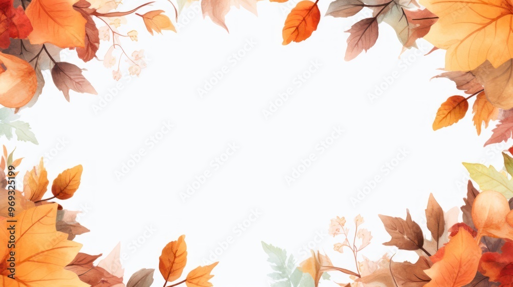 Foliage copy space. Frame background. Autumn leaves. Invitation and greeting cards