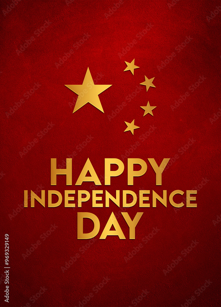 China Independence Day. China flag with stars creative ads design. social media post, 3D illustration. China Independence Day. China flag with stars creative ads design. social media post, 3D illustration.