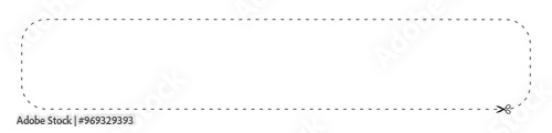 scissors on dashed line rectangle shape, dash line and scissors, dash outline and scissors