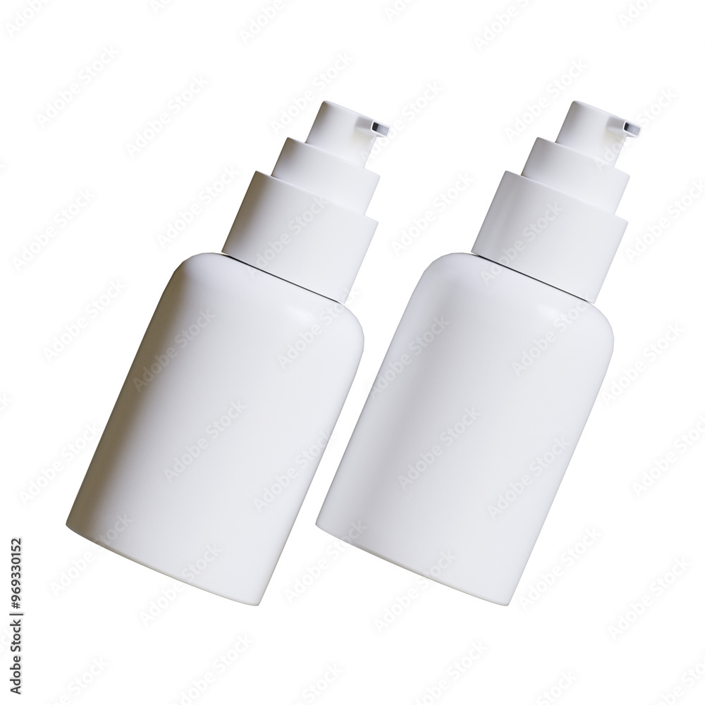 Realistic 3D render Cosmetic bottle with pump transparent background Realistic 3D render Cosmetic bottle with pump transparent background