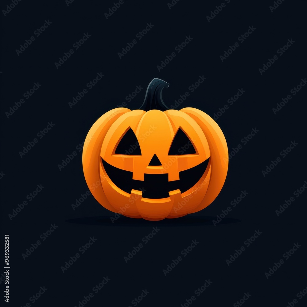A vibrant orange pumpkin with a spooky face, ideal for Halloween-themed decorations and festivities. A vibrant orange pumpkin with a spooky face, ideal for Halloween-themed decorations and festivities.